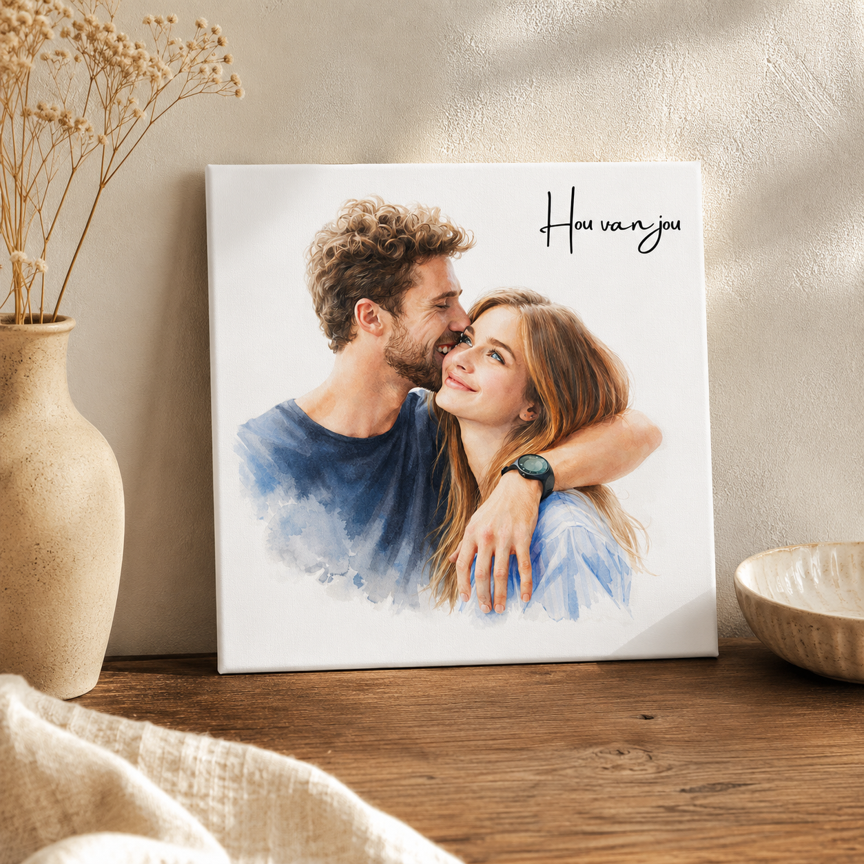 Foto aquarel tegel tegen de muur
